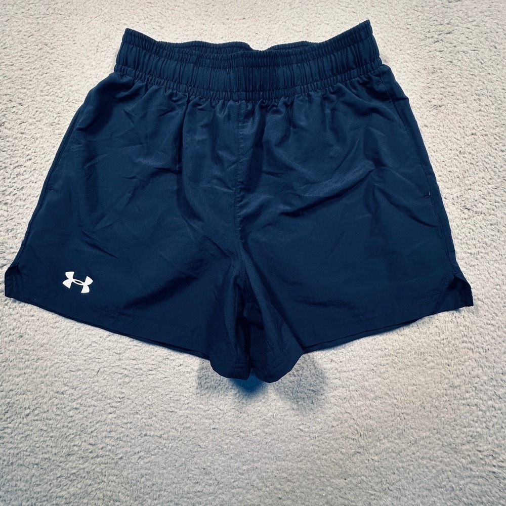 Under Armour Athletic Shorts Women XS Navy Blue Loose Fit Running Gym Activewear